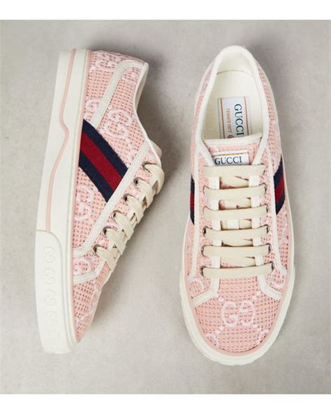 gucci tennis shoes pink|Gucci tennis 1977 high top.